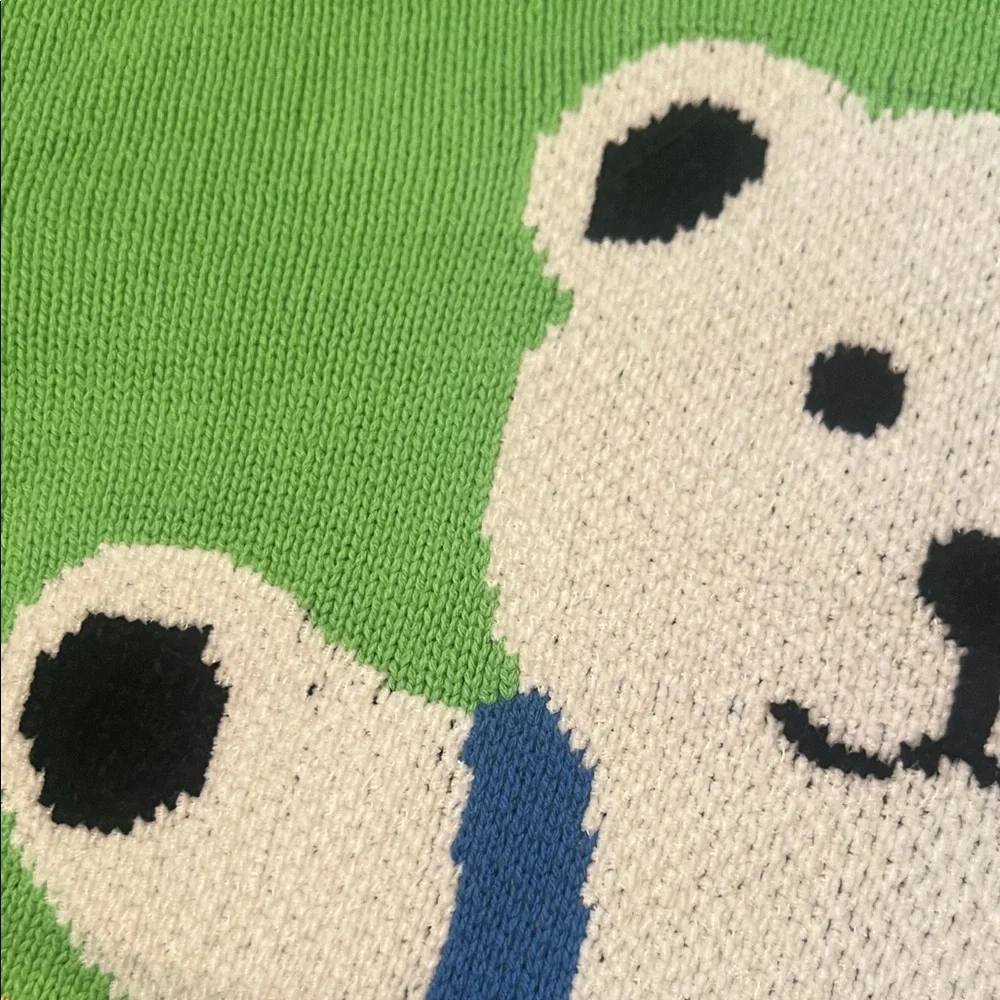 Teddy Fresh Green Bear Sweater Size Large Women’s Retails for $150